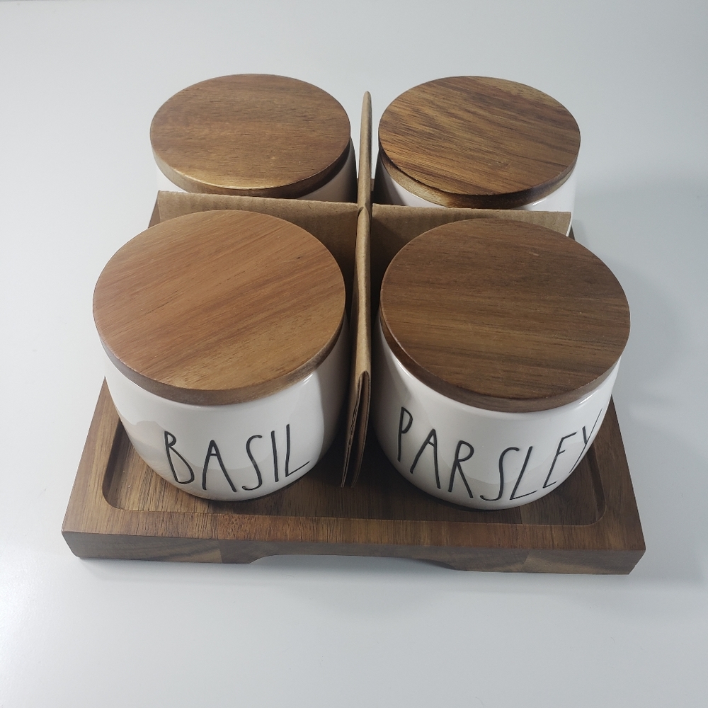Rae Dunn 4 Piece Ceramic Spice Wells